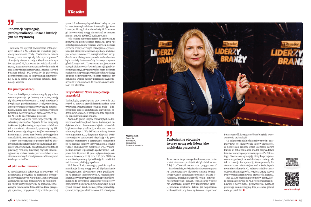 2 Krystyna Jarek Booster of Innovation artykułu dla magazynu IT Reseller 1 2 Krystyna Jarek Booster of Innovation artykułu dla magazynu IT Reseller